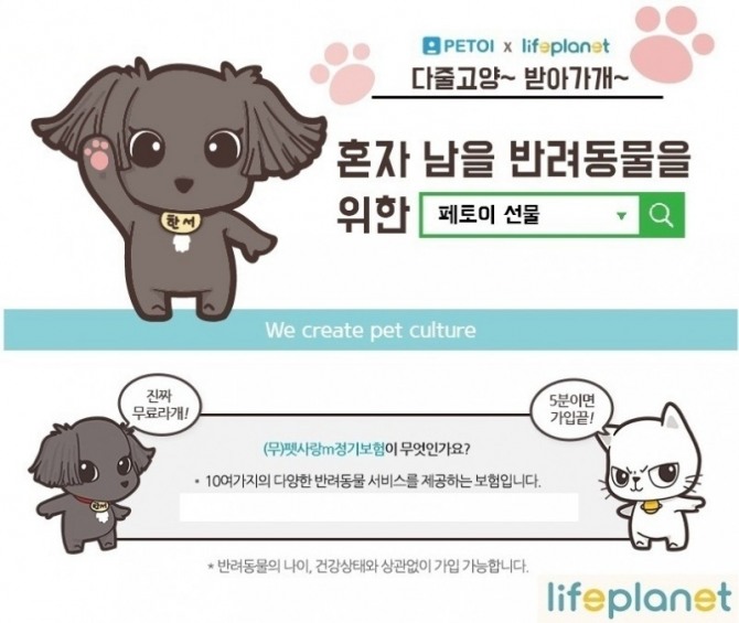 교보라이프플래닛생명은 지난 6월 반려동물 전자제품 브랜드인 '페토이'와 업무제휴를 체결했다. 