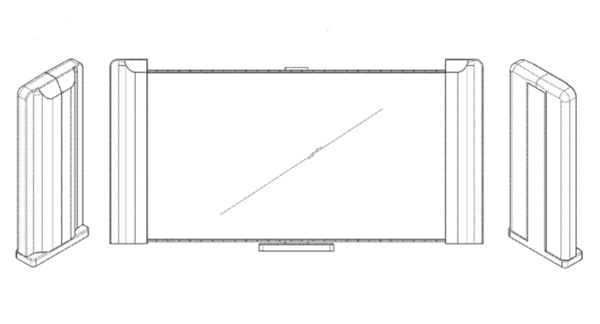 삼성전자가 지난해 12월25일자로 미국특허를 받은 롤러블 TV. 플렉시블디스플레이가 좌우로 펼쳐지는 방식이다. (사진=미특허청)