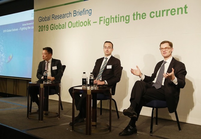지난 18일 SC제일은행은 글로벌 경제동향을 전망하고 논의하는 ‘2019글로벌 리서치 브리핑(Global Research Briefing)’ 행사를 개최했다. 사진=SC제일은행 