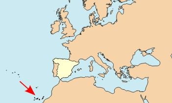 스페인령 카나리아제도 위치. 사진=위키피디아