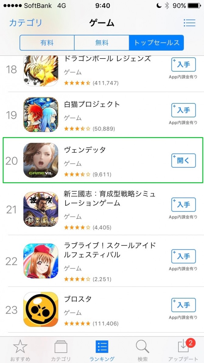 '탈리온' 일본 매출 순위.