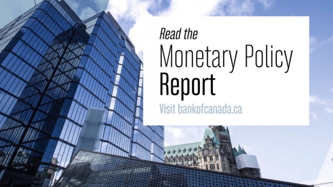 캐나다은행은 최근 통화 정책 회의에서 금리 인상 속도 둔화 가능성을 시사하면서, 2020년에는 성장률이 2.1%로 회복될 것이라고 전망했다. 자료=캐나다은행