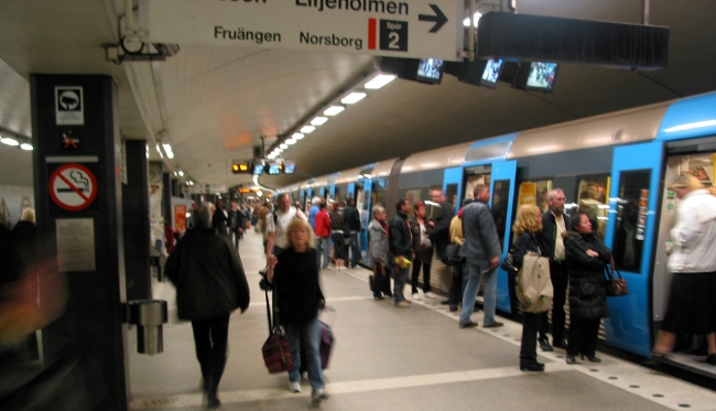 사진은 스웨덴 스톡홀름 지하철 역 모습.