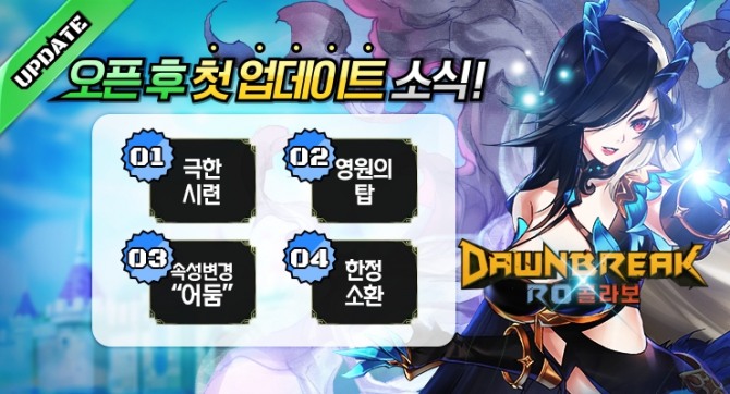 그라비티는 모바일 액션 RPG '던브레이크 x RO 콜라보'의 첫번째 콘텐츠 업데이트를 실시했다.