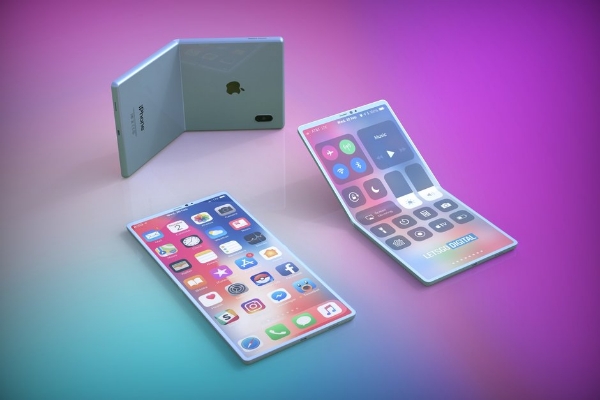 애플의 폴더블폰이 내년 하반기 발표될 것으로 알려졌다. 사진은 레츠고디지털이 애플의 특허를 바탕으로 그린 폴더블 스마트폰 렌더링 이미지다.(사진=레츠고디지털)