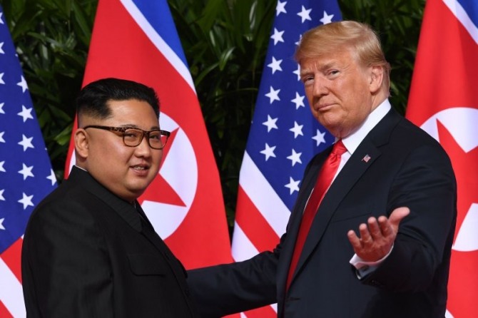 도널드 트럼프 미국 대통령과 북한 김정은 국무위원장