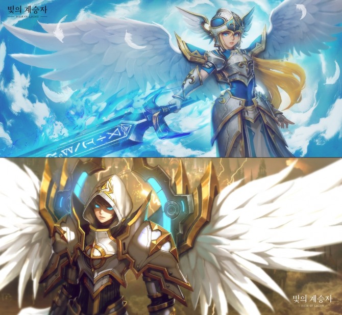 업데이트를 통해 추가한 '서머너즈 워' 인기 캐릭터 '발키리(위)', '아크엔젤'의 모습이다.