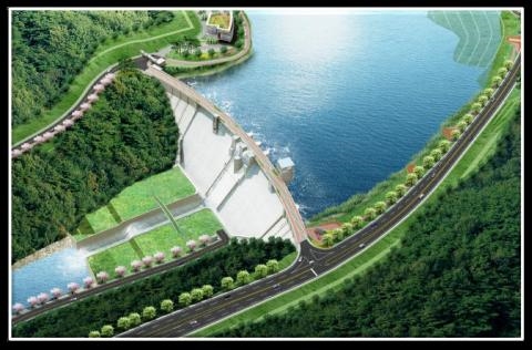 대우건설이 마침내 필리핀 최대 다목적댐 할라우댐 건설을 시작했다. 일로일로(Iloilo)의 칼리노그(Calinog)의 ‘할라우 강 다목적 프로젝트 II(JRMP: Jalaur River Multipurpose Project II)에는 약 2240억원이 투입된 대형 공사다. 27일 준공식을 가졌다. 사진은 댐의 조감도. 