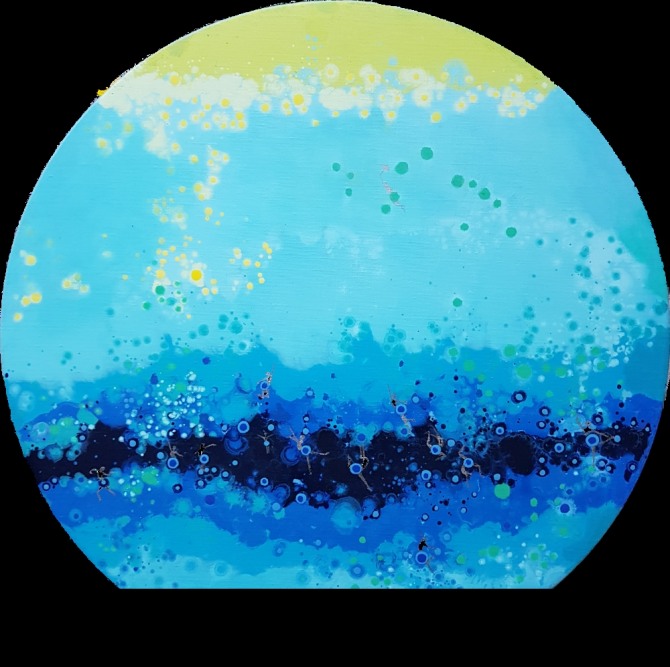 이우 김영자 작 'Lively' 50 ×50cm  oil on canvas, 2019