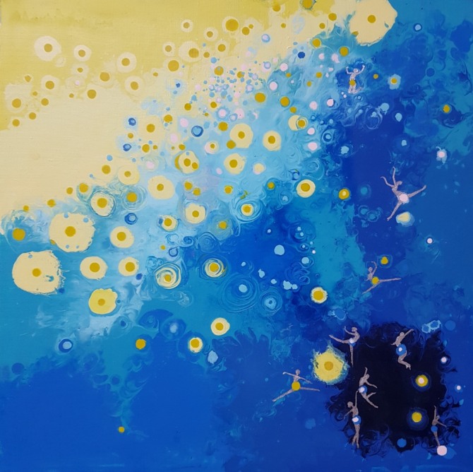 이우 김영자 작 'Lively' 50.0 ×50.0cm, oil on canvas, 2019