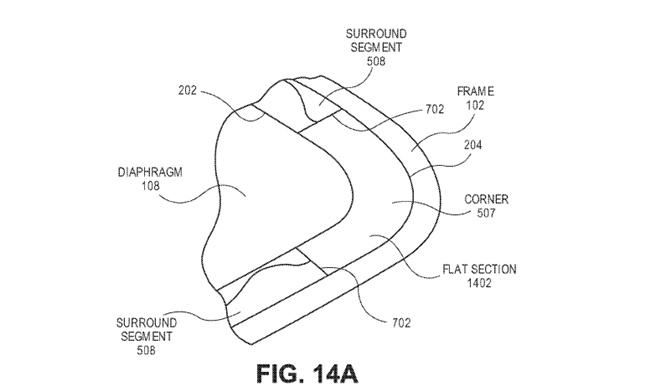애플이 특허출원한 진동방식의 스피커 부분(사진=미특허청)
