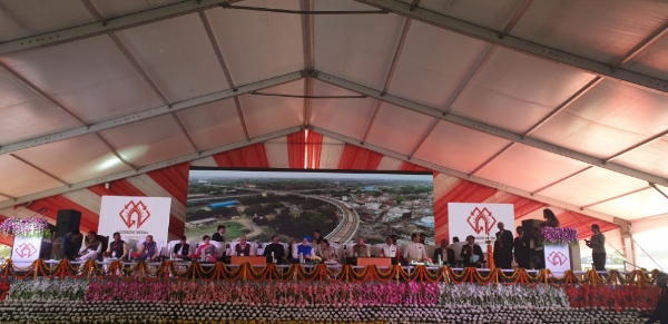 3월 8일 인도 북부 럭나우 CCS공항 인근에서 인도 연방 내무장관 등이 참석한 가운데 인도 럭나우 도시철도 개통식이 열렸다. 사진=한국철도시설공단
