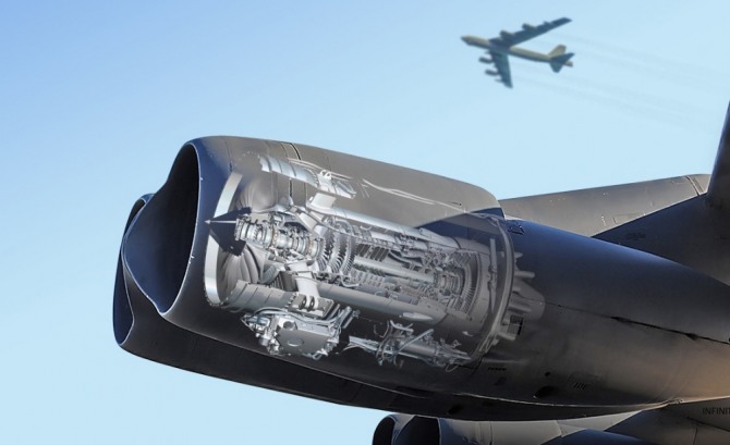 영국 롤스로이스가 B-52용으로 제안한 엔진 F-130엔진 탑재 예상도. 사진=롤스로이스