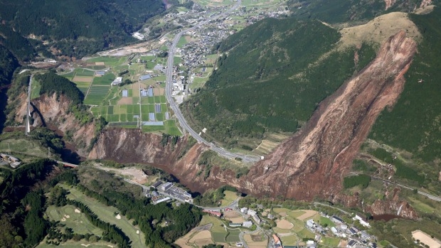 2016년 4월 발생한 구마모토 대지진.