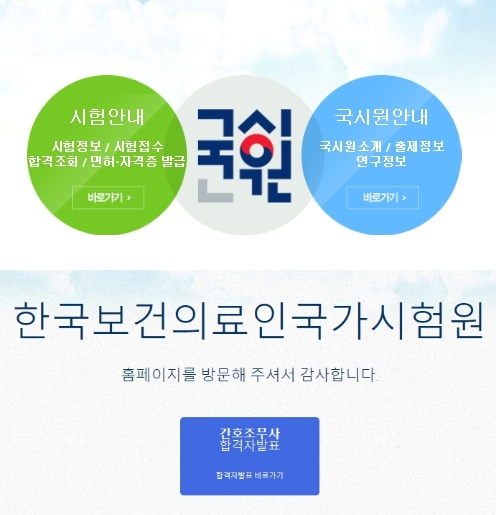22일 한국보건의료인국가시험원(이하 '국시원')은 공식 홈페이지를 통해 오전 10시부터 '2019 상반기 간호조무사' 합격자 명단을 공개했다. 사진=국시원 홈페이지 캡처