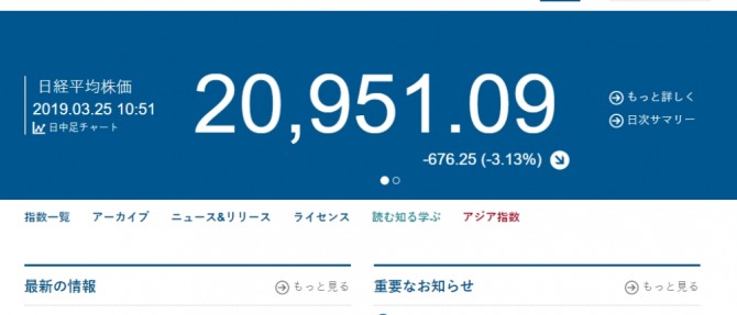 일본증시 대폭락 닛케이지수  677.63포인트 와르르 … R의 공포 코스피 코스닥  원달러환율 위협