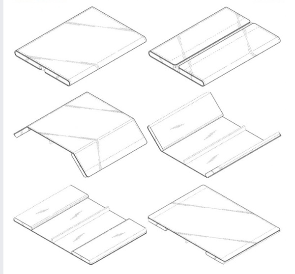삼성전자가 특허받은 두번접는 듀얼폴더블폰의 특허출원 도면(사진=미특허청)
