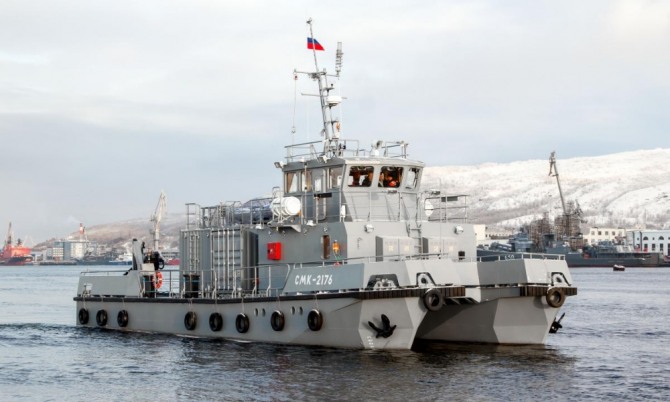 두산의 디젤엔진이 장착된 러시아 해군의 수색구조용 선박 프로젝트 23370M.  사진=캄포