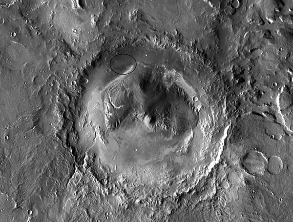 두 화성 탐사미션에서 각각 하루 차이로 화성 게일 크레이터 근처의 메탄이 발견됐다. 사진은 메탄이 발견된 게일 크레이터. (사진=나사)