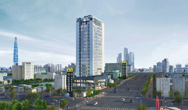 서울시 광진구 화양동 일대에 들어서는 신세계건설의 테라스 복층형 오피스텔 '빌리브 인테라스'의 투시도. 사진=신세계건설