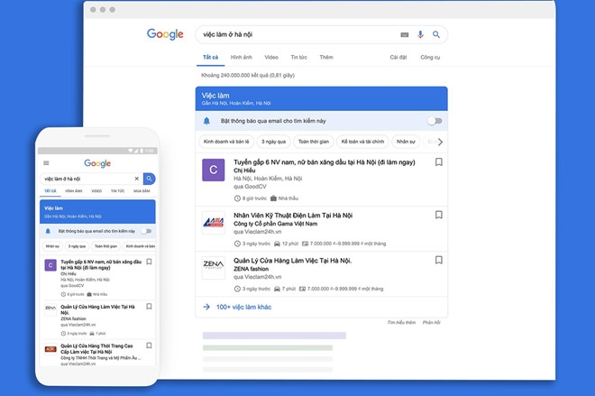 구글의 채용 정보 검색 서비스는 지난해 연말 한국에 이어, 올해 1월에는 일본에서도 서비스를 개시했다. 그리고 2년 만에 베트남까지 진출했다.