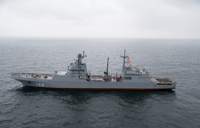 러시아 해군의 강습상륙함 이반그렌급 이반그렌함. 사진=타스통신