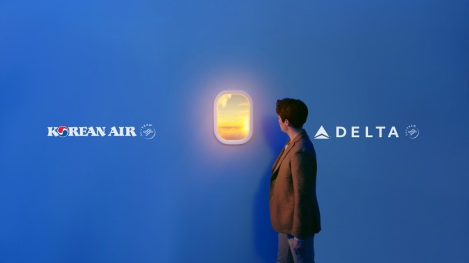 대한항공과 델타항공의 조인트벤처 1주년 기념 공동 광고. 사진=대한항공