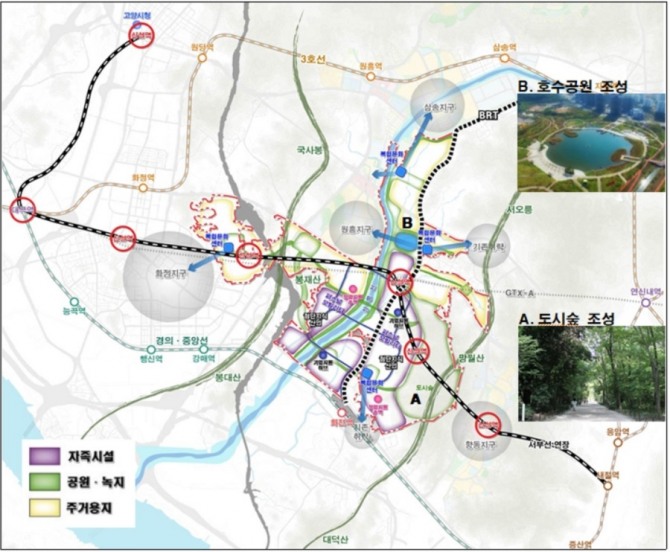 제3기 수도권 신도시 추가 택지로 선정된 경기 고양시 창릉동의 개발구상안. 자료=국토교통부