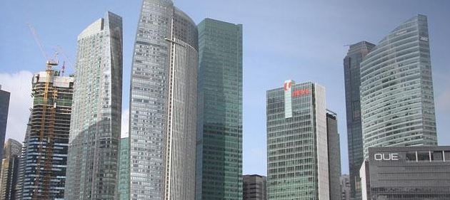 싱가포르 금융 중심지 건물.