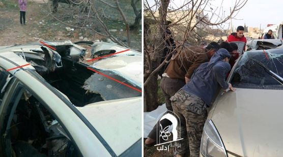 2017년 2월 미국 CIA가 이슬람 무장단체 알카에다 2인자 아부 알 카이르 알마리스를 닌자 폭탄으로 제거했을 당시 차량 사진. 승용차 지붕이 찢어졌지만 차량 앞유리아 와이퍼는 그대로 있을 만큼 정밀 타격을 했다. 사진=닉워터스 트위터