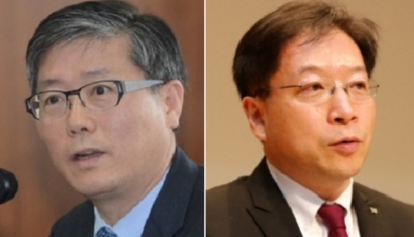 변창흠(왼쪽) 한국토지주택공사(LH) 사장과 김세용 서울주택도시공사(SH) 사장.