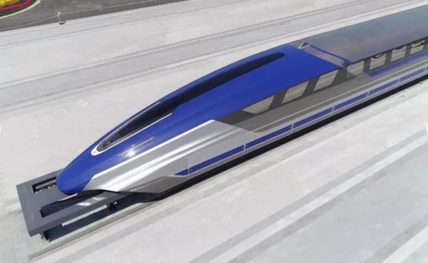 중국 국영철도 CRRC가 24일 세계최고속 상용 자기부상열차 시제품을 공개했다.(사진=CRRC)