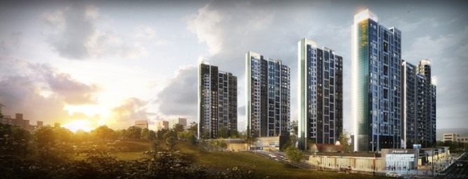 대우건설이 고척4구역에 적용 예정인 '푸르지오 더 골드' 투시도. 사진=대우건설