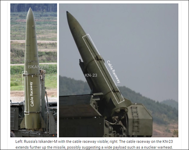 북한이 지난달 발사한 단거리 미사일 KN-23. 사진=RFA