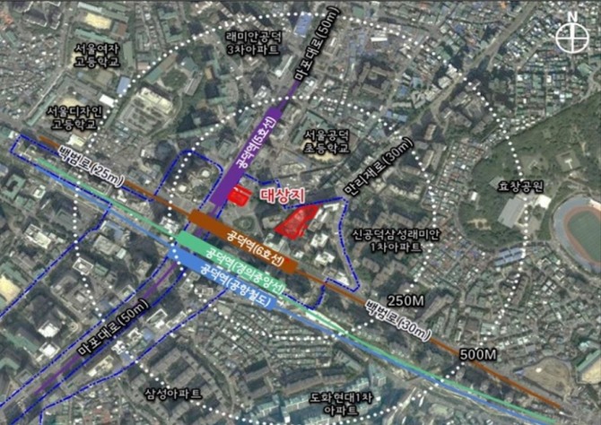 서울시 도시계획위원회가 5일 재개발사업 정비구역과 정비계획 변경안을 수정가결한 ‘마포로 1구역 제48지구'의 위치도. 사진=서울시