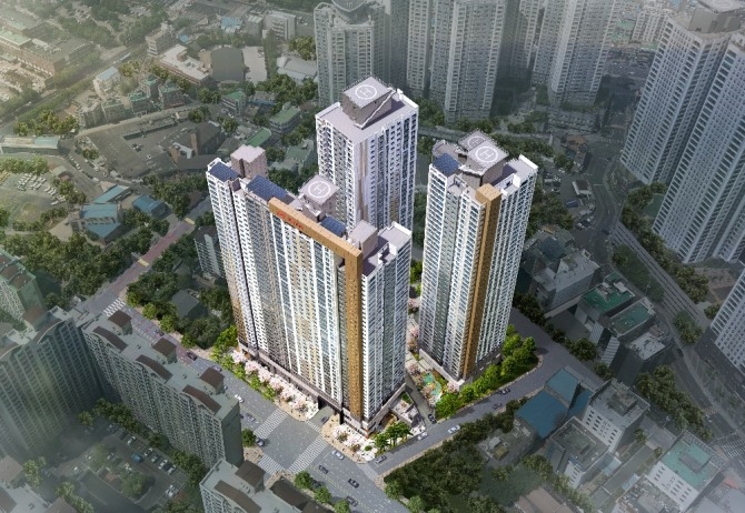 대구 달서구 '힐스테이트 다사역'(주상복합)의 조감도. 사진=현대엔지니어링