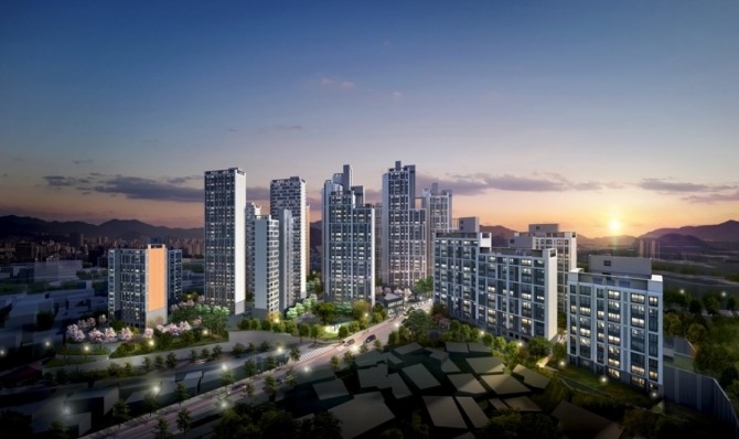 부산 전포동 'e편한세상 시민공원'의 조감도. 사진=대림산업