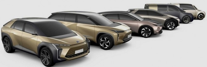도요타가 2020년에 출시할 다양한 전기차모델. 