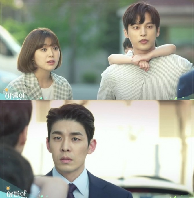 10일 저녁 방송되는 KBS1TV 일일드라마 '여름아 부탁해' 30회에는 주상원(윤선우 분)이 한준호(김사권 분)가 바로 왕금희(이영은 분) 남편임을 알게 되는 충격 반전이 그려진다. 사진=KBS1TV 일일드라마 '여름아 부탁해' 30회 예고 영상 캡