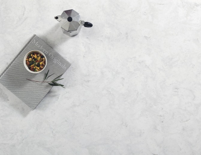 인조대리석 시장 글로벌 2위인 LG하우시스가 출시한 인조대리석 신제품 '하이막스 오로라 컬렉션'의 오로라 비앙코 제품. 사진=LG하우시스