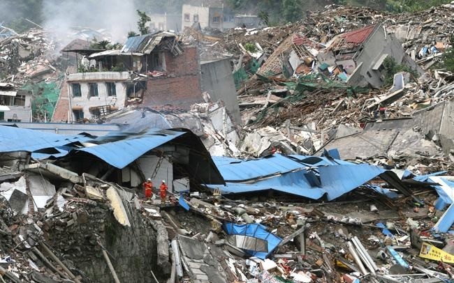 사진은 2008년 쓰촨성 대지진 때의 처참한 모습.