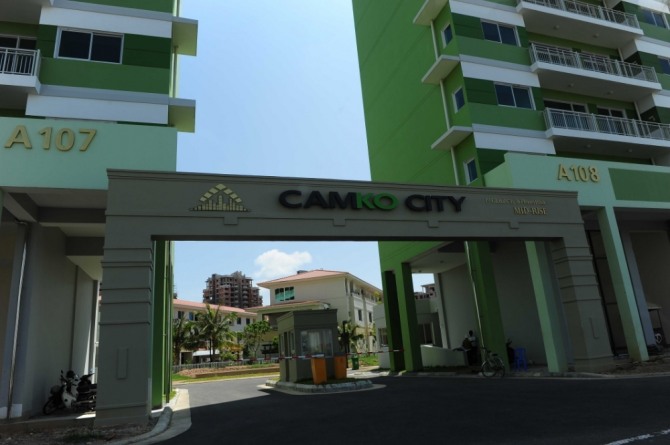 월드시티사가 부산저축은행에서 대출을 받아 캄포디아에서 개발 중이던 캄코시티 타운하우스 2011년 당시 모습. 사진=뉴시스