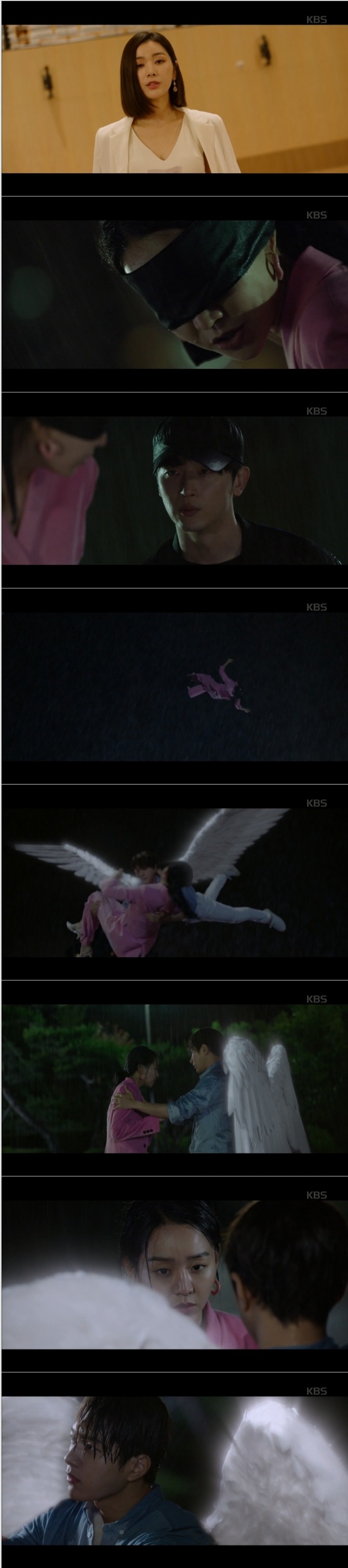 20일 방송된 KBS2TV 수목드라마 '단 하나의 사랑' 19~20회에서는 김단(김명수 분)이 천사 날개를 활짝 펴서 금루나(길은혜 분)의 사주를 받아 추락사고를 당한 이연서(신혜선 분)를 구출하는 충격 엔딩이 그려졌다. 사진=KBS2TV '단 하나의 사랑' 19~20회 방송 캡처