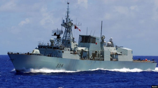 최근 대만해협을 통과한 캐나다 함정 레지나함. 사진=로이터통신