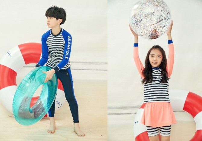 ‘서핑보이 래시가드(왼쪽)’과 ‘서핑걸 래시가드’. 사진=삼성물산 패션부문 