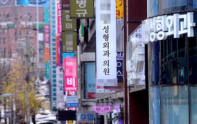 한국의 '성형1번지'로 불리는 압구정역 일대에는 성형외과와 각종 뷰티숍이 어우러진 '뷰티벨트'를 형성하고 있다. 