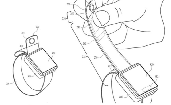 애플이 카메라를 최대 2개까지 추가할 수 있는 애플워치 밴드를 특허출원 약 3년 만인 지난 25일자로 미국특허청 특허를 받았다.(사진=미특허청)