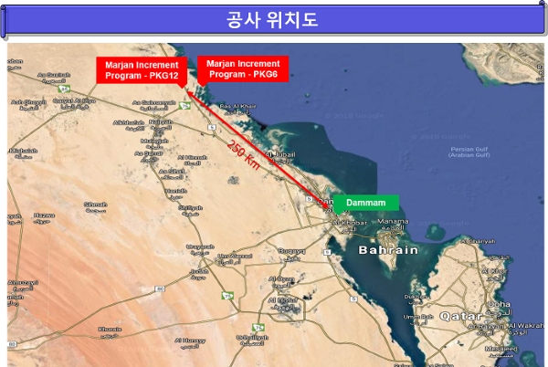 사우디 마잔 개발 프로젝트(패키지6,12) 위치도. 자료=현대건설