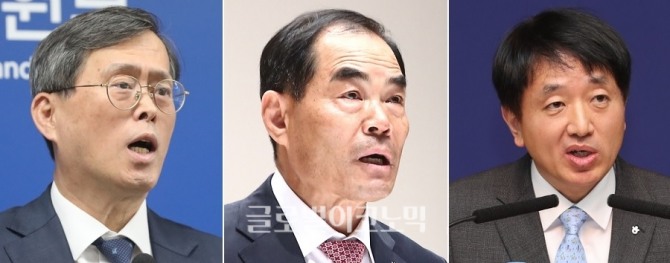 왼쪽부터 정재훈 한국수력원자력 사장, 김인식 한국농어촌공사 사장, 안영배 한국관광공사 사장. 사진=뉴시스