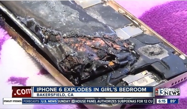 불이 나 타버린 캘리포니아 베이커스필드의 11세된 소녀의 아이폰6(사진=KTNV 13 라스베이거스)